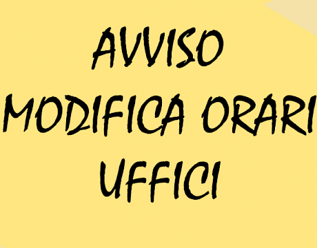 Nuovo orario di apertura al pubblico